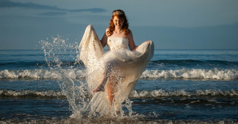 Bride at Downhill Beach